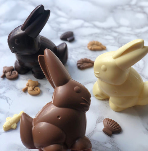 Moulage de Pâques Lapin & sa Friture en Chocolat l'atelier de l'alouette