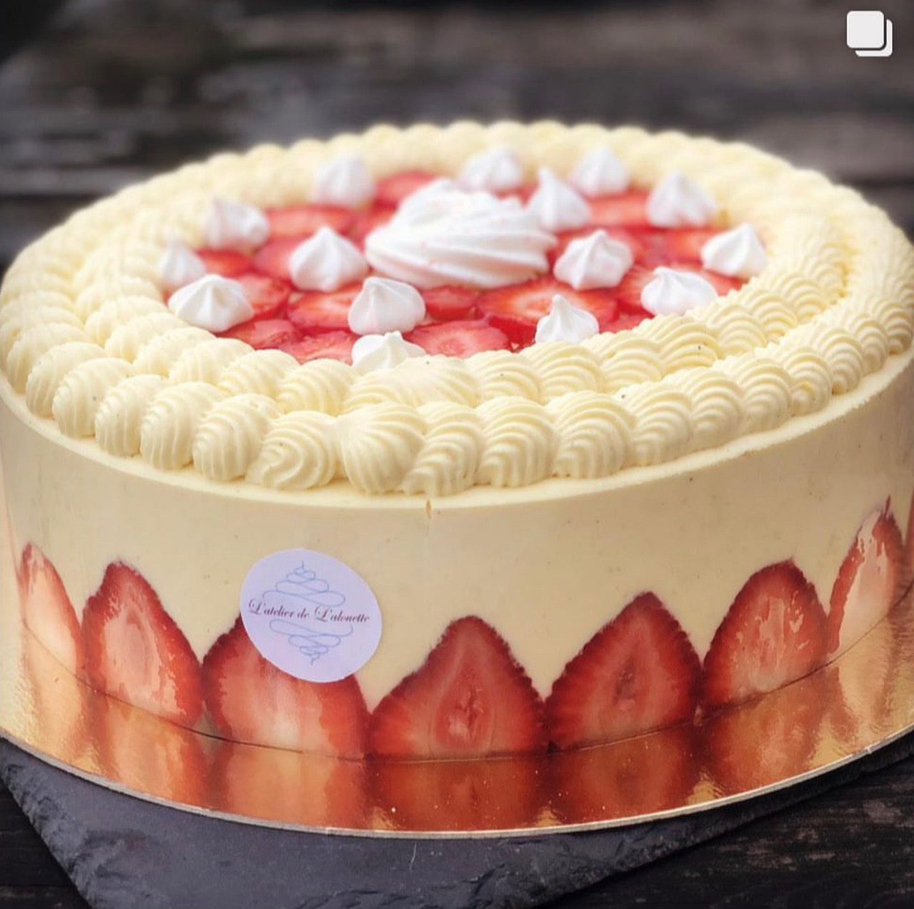 🌸 Fraisier à la vanille de Madagascar🌸 l'atelier de l'alouette