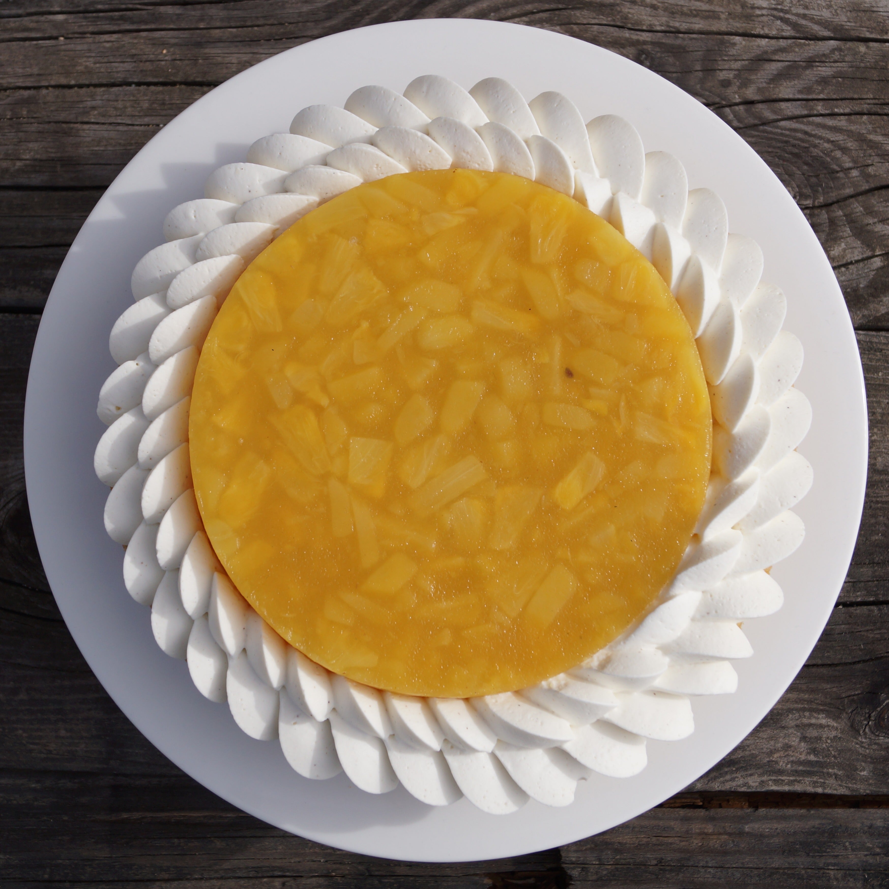Tarte Ananas Mangue Passion, Sablé Breton, Ganache Montée Vanille de Madagascar l'atelier de l'alouette